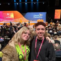 Politics students at Lib Dems Conf (SEpt 2024)